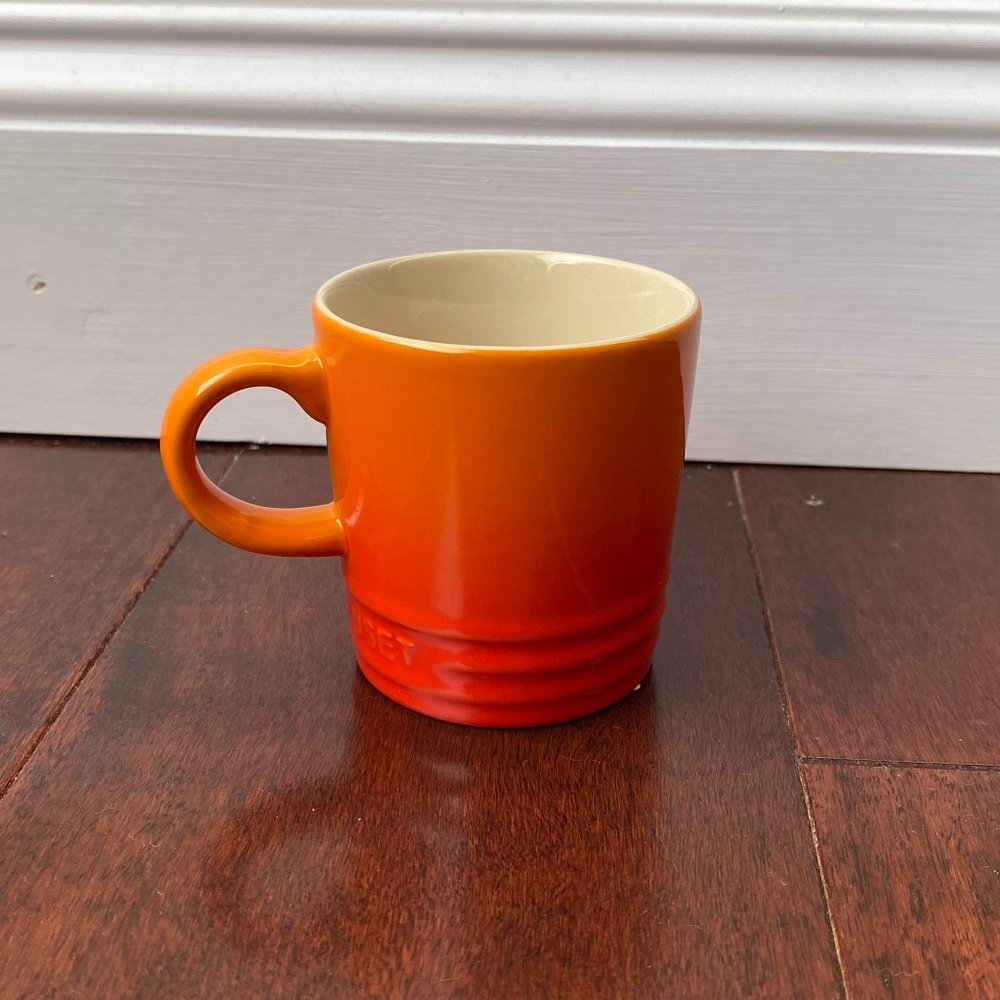 NWT Le Creuset Stoneware coffee espresso Petite cup mug 100ML Cherry Red